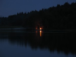 A bonfire at Sognsvann