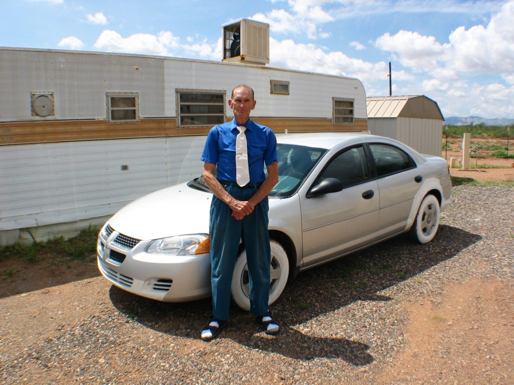 Bicycle Peter with his new car -- gas he cannot afford