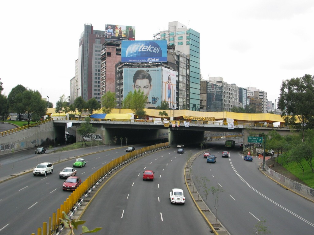 A road block made by AMLO supporters at the national museum of anthropology