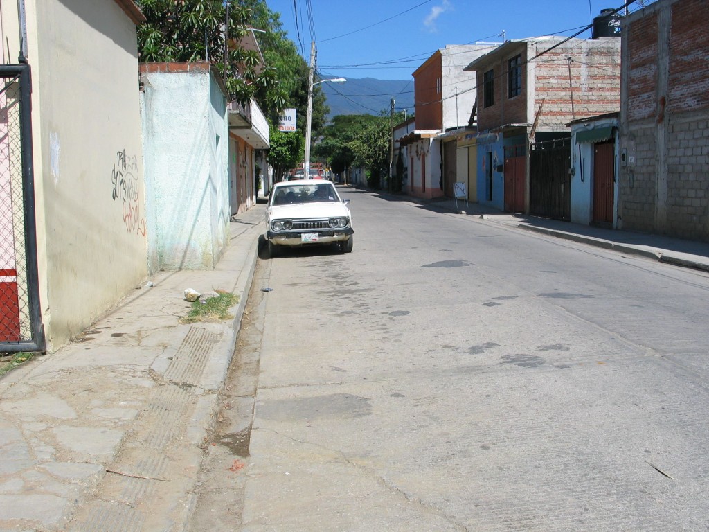 This is were Brad Will (Indymedia) was first shot. His memorial was removed within a week in this PRI dominated part of town.