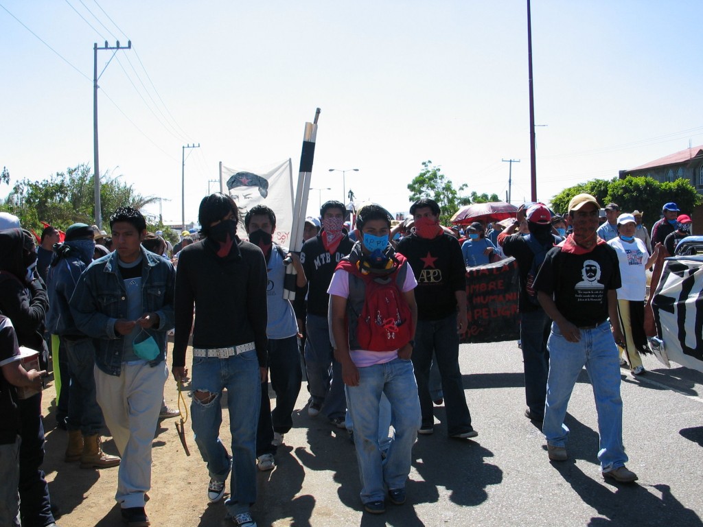 Some fearless marchers -- the have a 12 km marathon ahead of them before they reach the city center.