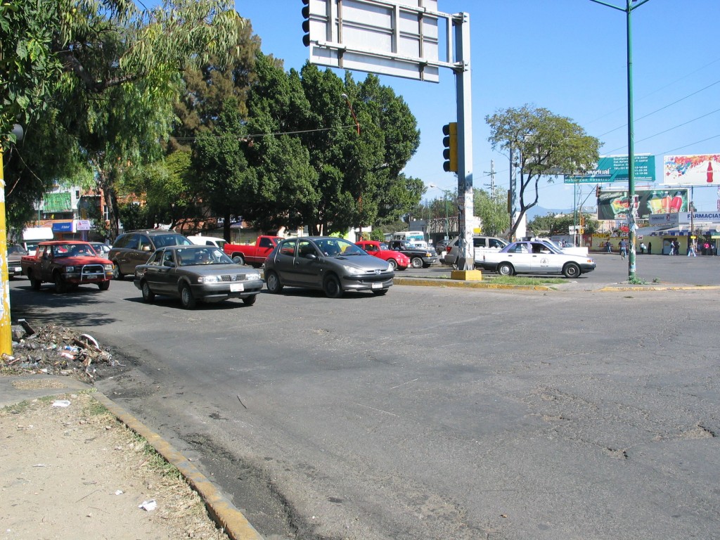 Traffic flowing over Cinco Señores -- until yesterday the Barricade of Death