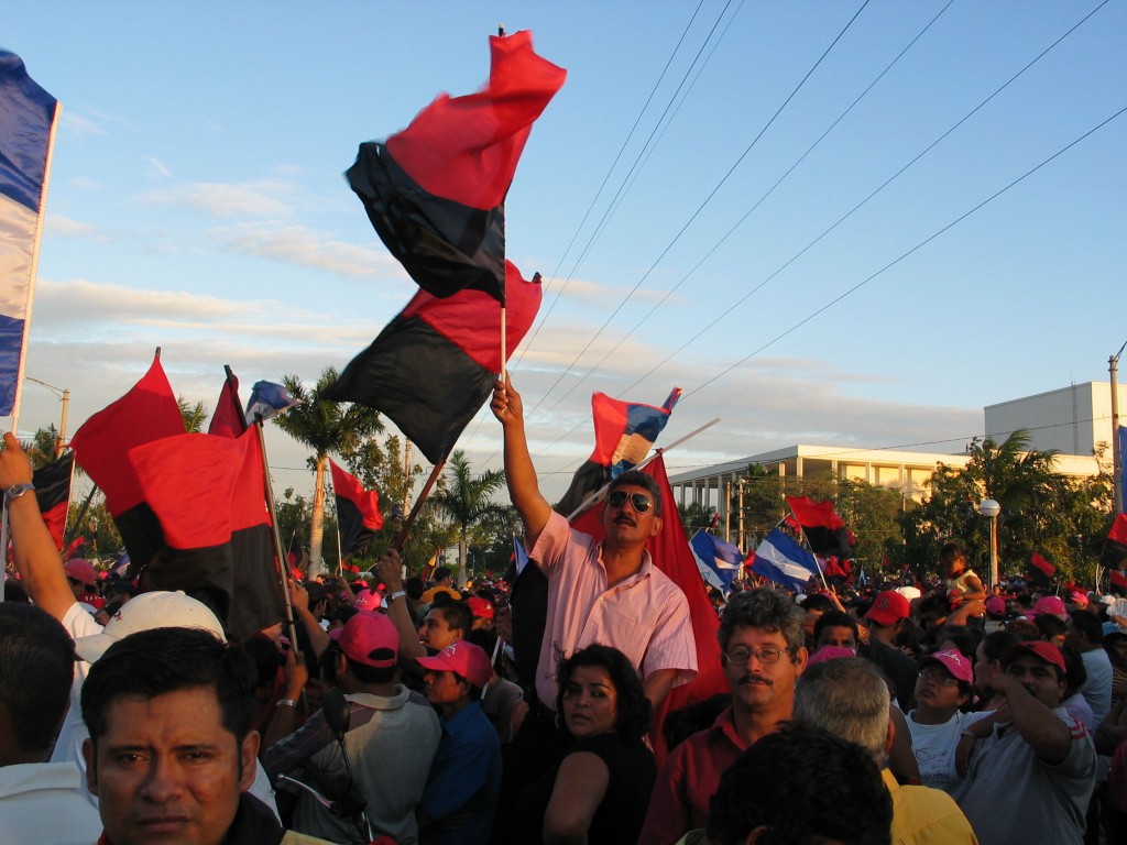 In the crowd, waiting 3 hours for Chavez, Morales, Ortega...